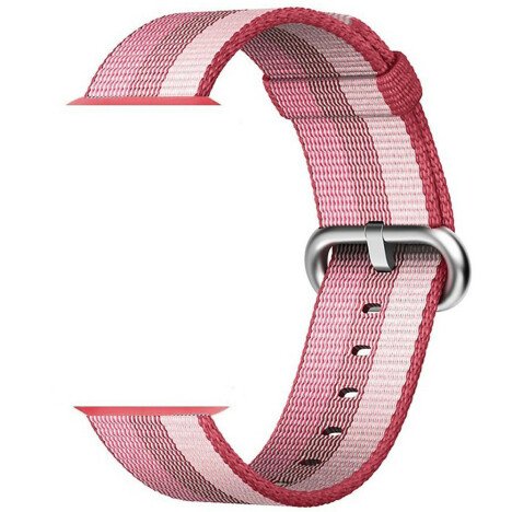 Curea iUni compatibila cu Apple Watch 1/2/3/4/5/6/7, 40mm, Nylon, Woven Strap, Berry