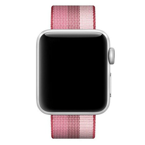 Curea iUni compatibila cu Apple Watch 1/2/3/4/5/6/7, 40mm, Nylon, Woven Strap, Berry